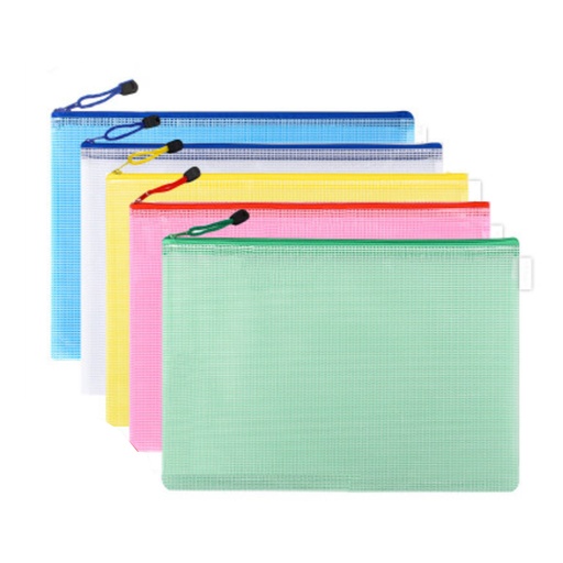[Packaging25] 4X A4 Mesh Zipper Bag (Random Color) (pack of 4)