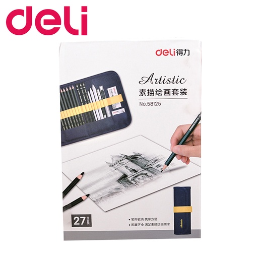 [Packaging56] deli Sketch Pencil Set Painting Drawing Tools 27 Pieces Set