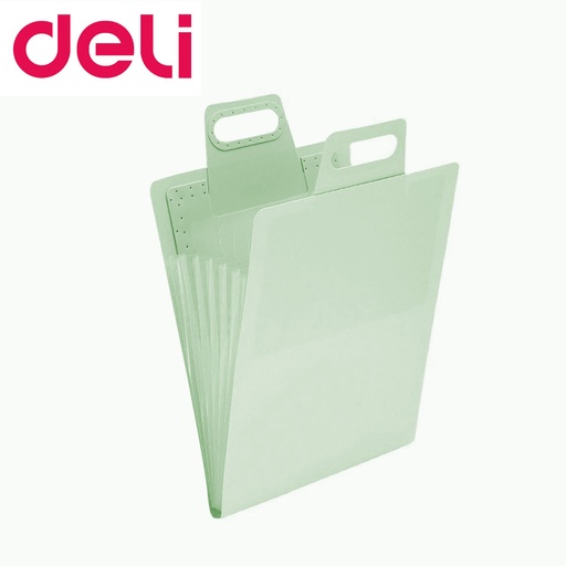 [Packaging61_G] deli 7 Grid A4 Portable file bag Green 淺綠色 [72610] (Random Packaging)