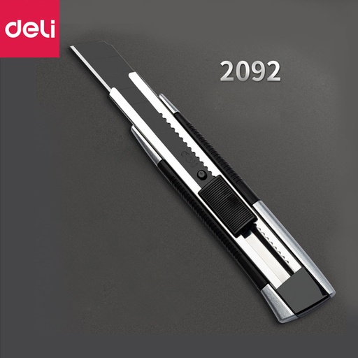 [Packaging88] deli Utility Cutter Metallic Silver + 1 Blade pre-installed #Paper Cutter [2092]
