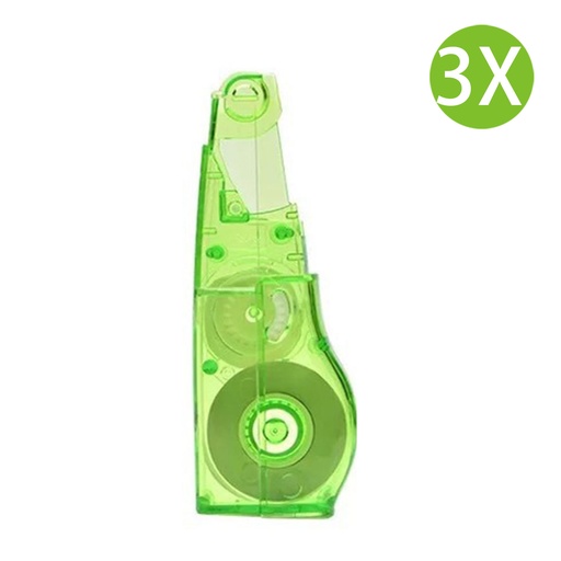 [Packaging95x3] 3X Japan PLUS correction tape 6M WH-635 Replacement(Green)